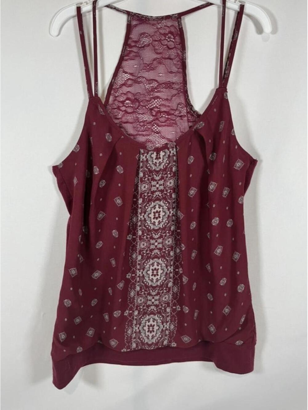 Maurices Women's Burgundy and Red Tank-Blouse